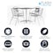 Flash Furniture Square Table Set, 27.5 W, 27.5 L, 27.5 H, Aluminum, Plastic, Stainless Steel, Grey TLH-ALUM-28SQ-017BCHR4-GG - alternate 2